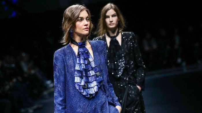 MILAN, ITALY - FEBRUARY 21: Designer Giorgio Armani walks the runway after the Emporio Armani fashion show as part of Milan Fashion Week Fall/Winter 2020-2021 on February 21, 2020 in Milan, Italy. (Photo by Vittorio Zunino Celotto/Getty Images)