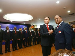 Pelantikan kepengurusan PSSI periode 2019-2023 digelar di Kantor KONI, Jakarta, Senin (24/2/2020).