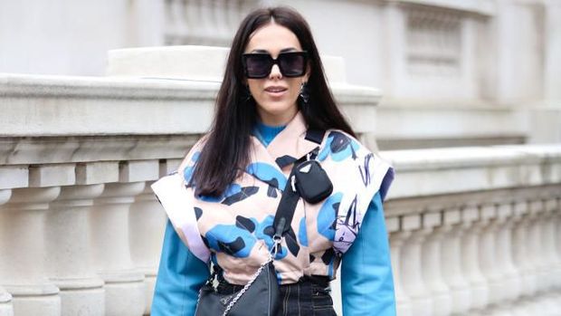 DUBAI, UNITED ARAB EMIRATES - OCTOBER 31: A model walks the runway at the Roni Helou and Hazem Kais show during the FFWD October Edition 2019 at the Dubai Design District on October 31, 2019 in Dubai, United Arab Emirates. (Photo by Stuart C. Wilson/Getty Images for FFWD)