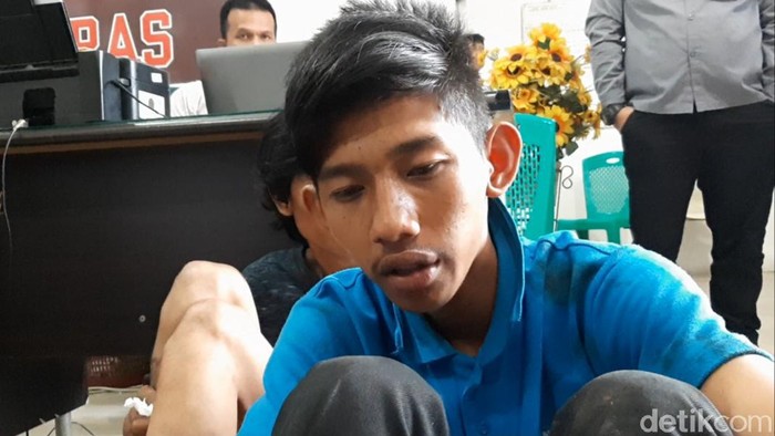 Hamzah saat diamankan tim Jatanras.