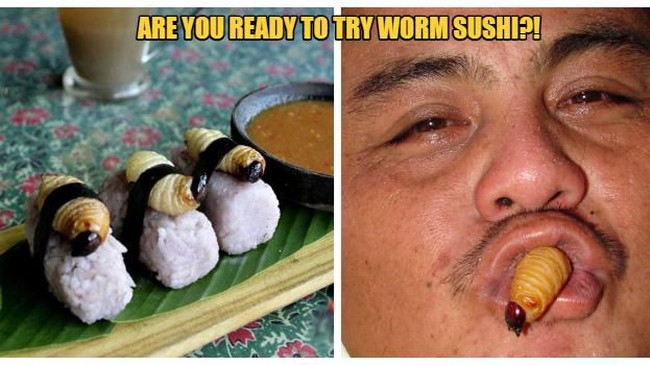 5 Sushi Unik, Diberi Topping Ulat Sagu hingga Sushi Salmon 2,5 Kg!