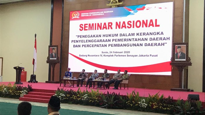 Ketua KPK hingga Jaksa Agung jadi narasumber di seminar Pencegahan Korupsi di DPD RI. (Foto: Rolando/detikcom)
