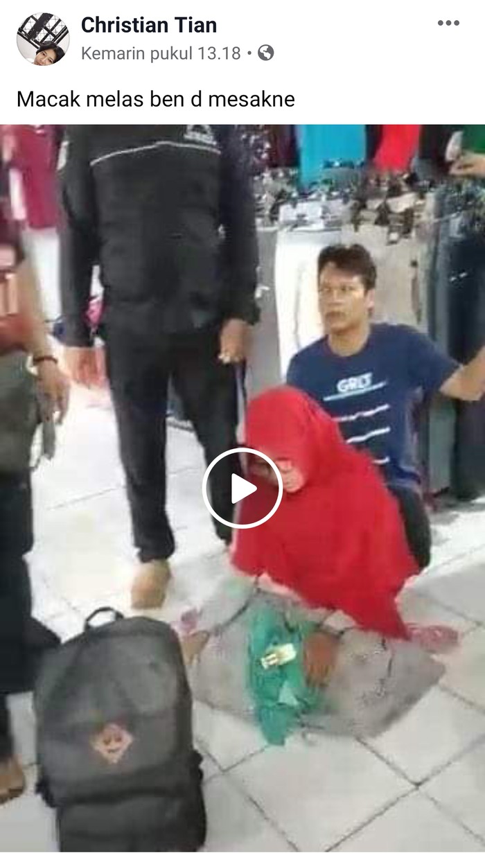 viral perempuan mencuri baju di pasar madiun