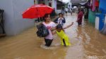 Penampakan Ketinggian Banjir di Rawadas Pondok Kopi
