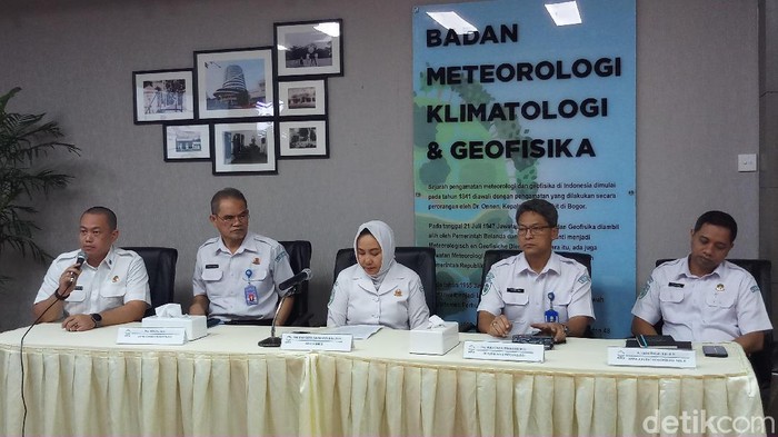 Konferensi pers BMKG soal cuaca ekstrem.