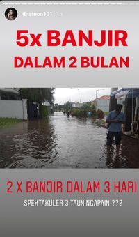 2 Kali Banjir di Jakarta dalam 3 Hari, Tina Toon: 3 Tahun Ngapain?
