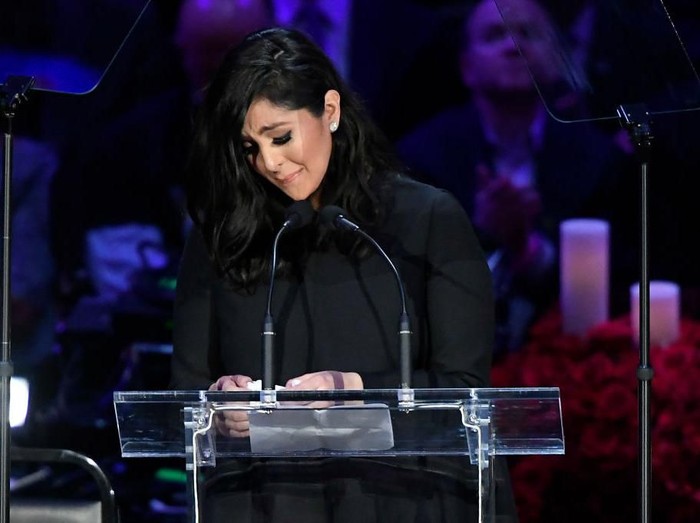 Vanessa Bryant LOS ANGELES, CALIFORNIA - FEBRUARY 24: Vanessa Bryant speaks during The Celebration of Life for Kobe & Gianna Bryant at Staples Center on February 24, 2020 in Los Angeles, California. (Photo by Kevork Djansezian/Getty Images)