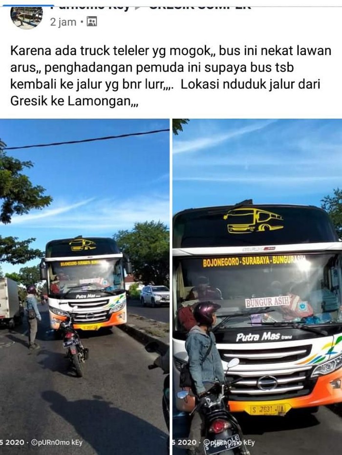 viral adang bus lawan arah