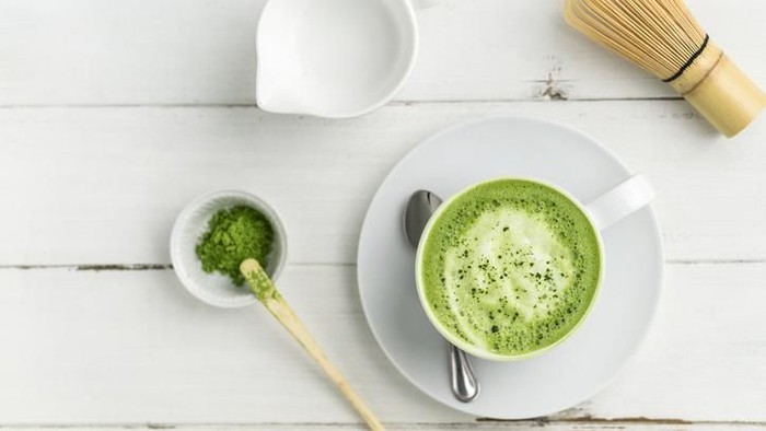 Matcha tea and green tea utensils