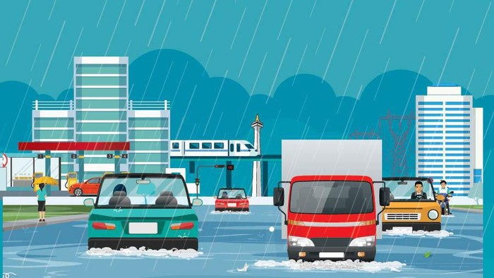 jakarta banjir ekonomi lumpuh