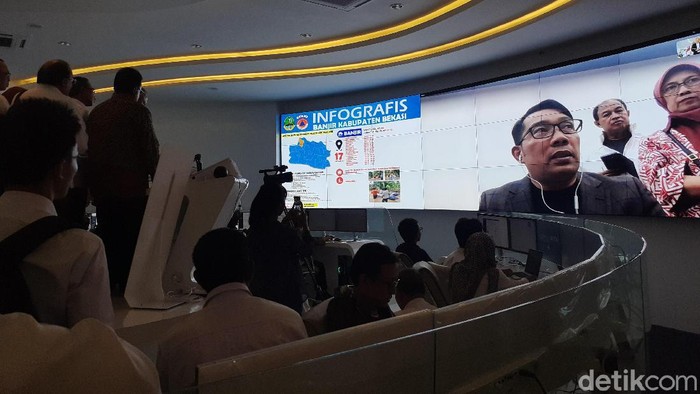 Suasana video conference di Gedung Sate