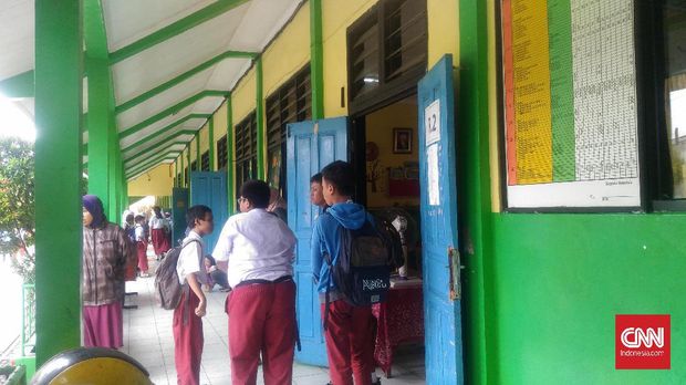 Suasana di Sekolah Dasar Negeri 07 Kebayoran Lama, Jakarta Selatan.