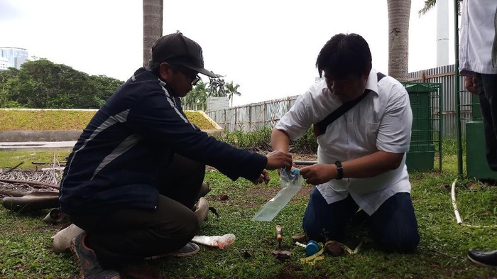 Tim verifikasi bidang lingkungan Komisi Pengarah Kawasan Medan Merdeka ambil sampel tanah dan pohon di kawasan revitalisasi Monas