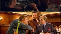 Berpenampilan necis, Brad Pitt terlihat menyantap sandwich, roti panggang dan telur dalam film Meet Joe Black yang dirilis tahun 1998. Foto: istimewa