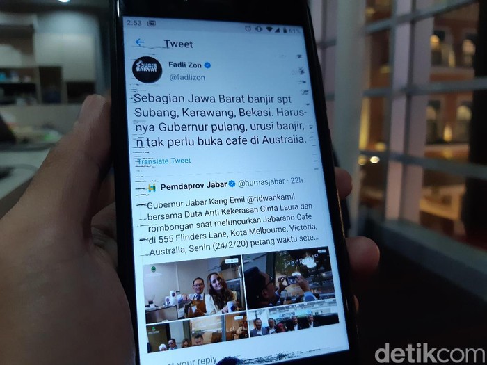 Cuitan Fadli Zon di Twitter