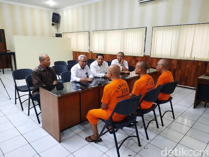 Tiga tersangka tragedi SMPN 1 Turi, Sleman, Rabu (26/2/2020).