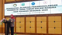 Peringatan Hari Kanker Sedunia 2020 diperingati oleh Yayasan Kanker Indonesia Cabang Jawa Timur bersama  jajaran Pemprov Jatim. Acara peringatan yang bertajuk Penguatan Jejaring Penanggulangan Kanker itu digelar di Kantor Gubernur Jalan Pahlawan, Surabaya, Rabu (26/2).