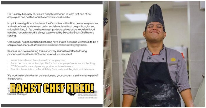 chef rasis chef rasis di malaysia pada pelanggan china