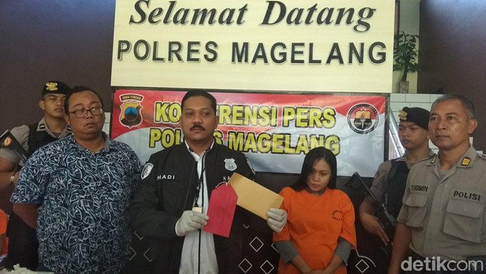 Y, ibu hamil tersangka penipuan sembako senilai Rp 89 juta di Magelang, Kamis (27/2/2020).