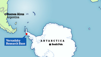 Ini letak stasiun Ukraina tersebut. Antartika sendiri baru saja mengalami 9 hari gelombang panas bulan ini dan juga mencatat rekor temperatur tertinggi, yaitu 18,3 derajat Celcius di stasiun riset Argentina. Foto: Kementerian Riset Ukraina