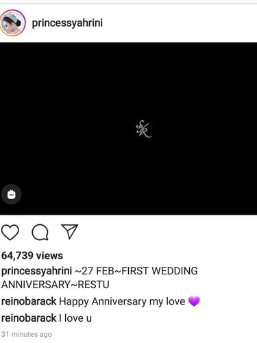 Setahun Pernikahan dengan Syahrini, Reino Barack: I Love You!