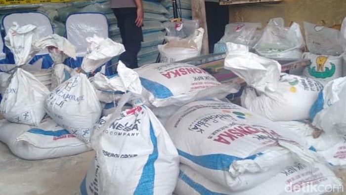 Penampakan pupuk palsu yang disita dari pabrik di Wonogiri