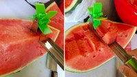 Memotong semangka sangat praktis dengan alat ini. Kamu tidak perlu kerja dua kali untuk hasilkan potongan kotak kecil. Foto: Istimewa