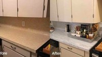 Mau punya dapur marmer murah meriah? Pakai saja lembaran alas dapur berbentuk marmer ini yang menciptakan kesan mewah dengan biaya minim. Foto: Istimewa