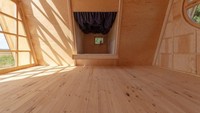 Rumah ini juga dilengkapi ruang tamu minimalis yang nyaman untuk berbincang-bincang bersama keluarga atau teman.