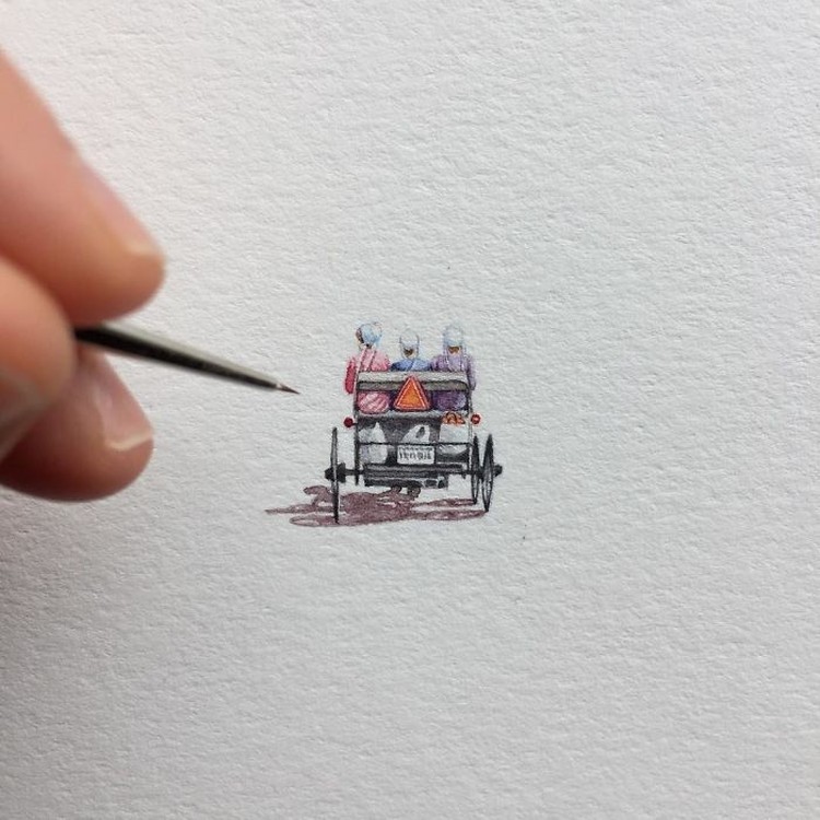 ilustrasi mini seukuran ujung kuku