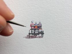 Keren! Ilustrasi Mini Ini Hanya Sebesar Ujung Jari