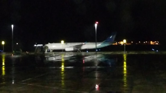 Pesawat yang mengangkut 69 WNI ABK Dimaond Princess tiba di Bandara Kertajati