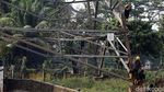 Aksi Petugas Bertaruh Nyawa Perbaiki Kabel Listrik di Tower Sutet