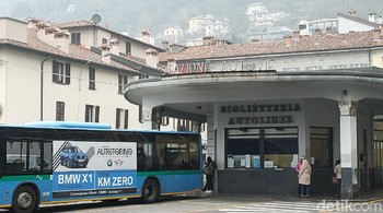 Terminal Bus Kota Como, Italia dengan 5x Hybrid Zoom hasilnya tetap oke (Fitraya Ramadhanny/detikcom)