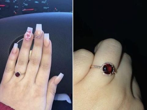 Cincin tunangan wanita ini dikritik mirip gumpalan darah
