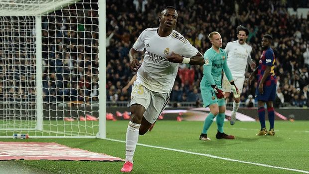 Vinicius Jr. berhasil mencetak gol pertama Real Madrid.