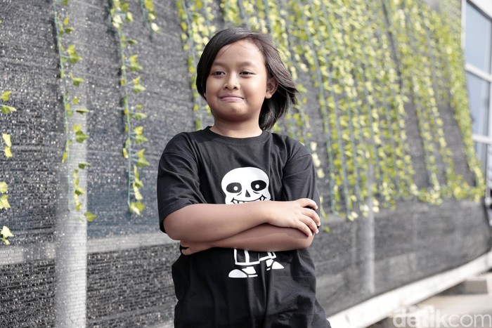 Angan DaHooman, putra Cholil ERK saat berkunjung ke kantor detikcom.