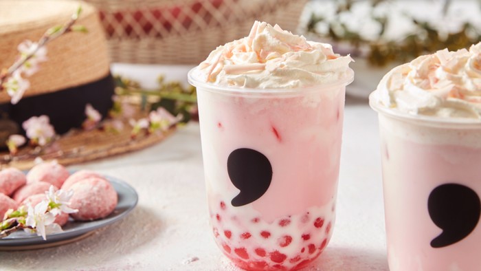 Cantik Ini Boba Pink Dari Bunga Sakura Yang Manis Kenyal