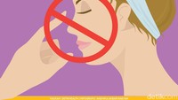 Hindari menyentuh mata, hidung, dan mulut.