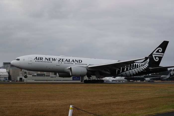 AUCKLAND, NEW ZEALAND - FEBRUARY 05: Air New Zealand flight NZ1942 touches down at Auckland International Airport after departing from Wuhan, China on February 5, 2020 in Auckland, New Zealand. Flight NZ1962 departed Wuhan on Wednesday carrying 198 passengers, including five pilots, 11 cabin crew, and medical engineering staff. The majority of passengers New Zealand or Pacific Island nationals and will be quarantined for 14 days at Whangaparaoa military base, just north of Auckland, while the 35 Australian passengers will be transferred directly from Auckland to Christmas Island for quarantine. The death toll from coronavirus in China has now passed 490, while there are now more than 24,000 confirmed cases on the mainland. There are no confirmed cases of the virus in New Zealand, while Australia today confirmed a 13th case. (Photo by Dean Purcell-Pool/Getty Images)