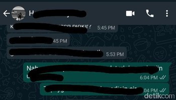 Seperti inilah wujud dari WhatsApp bila kalian mengaktifkan dark mode atau mode gelap. Foto: detikINET/Agus Tri Haryanto
