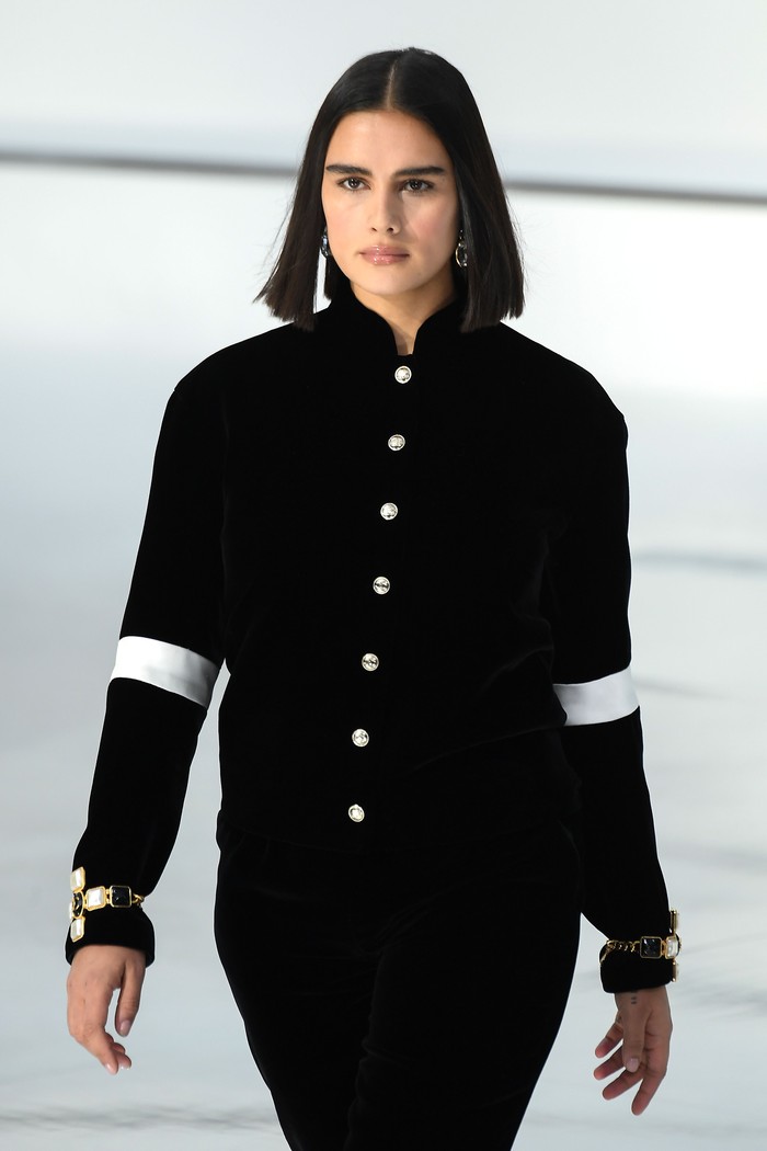 PARIS, FRANCE - MARCH 03: (EDITORIAL USE ONLY) A model walks the runway during the Chanel as part of the Paris Fashion Week Womenswear Fall/Winter 2020/2021 on March 03, 2020 in Paris, France. (Photo by Pascal Le Segretain/Getty Images)