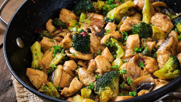 Tumis Ayam Jamur Brokoli