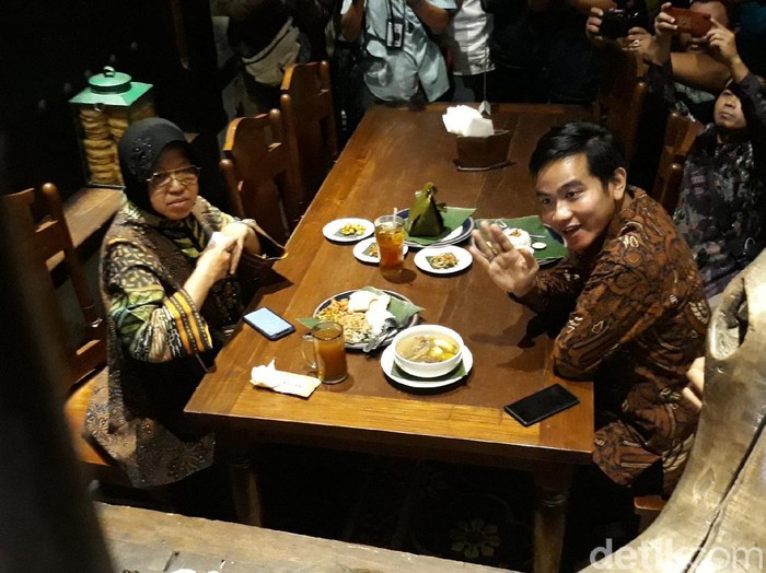 Gibran Rakabuming ketemuan dengan Tri Rismaharini di Solo, Rabu (4/3/2020).