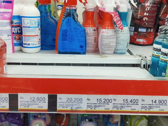 antiseptik hand sanitizer di minimarket dan apotek di Gresik sudah mulai langka