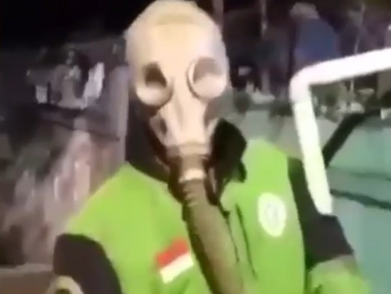 Masker Corona Ojol pakai masker radiasi untuk hindari corona
