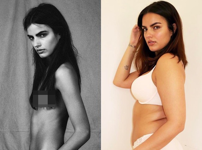 Liza Golden-Bhojwani kini lebih mencintai tubuhnya meski tak lagi langsing seperti dulu. Wanita ini dulu model sering hanya makan kacang untuk mengganjal perut. Kini ia tetap jadi model tapi model plus size yang  membuatnya lebih bahagia. Foto: Instagram @lizagoldenreal