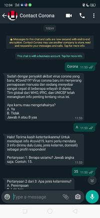 Kontak WhatsApp ini Untuk Tahu Update Teraktual Corona