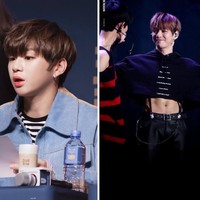 Kang Daniel memiliki perpaduan kesan imut dan seksi yang membuatnya semakin menarik. Jangan tertipu dengan wajahnya yang imut, idol dengan pundak lebar itu juga menyimpan perut choco. Foto: Fansite