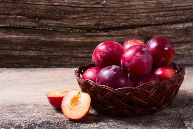 red plums isolated